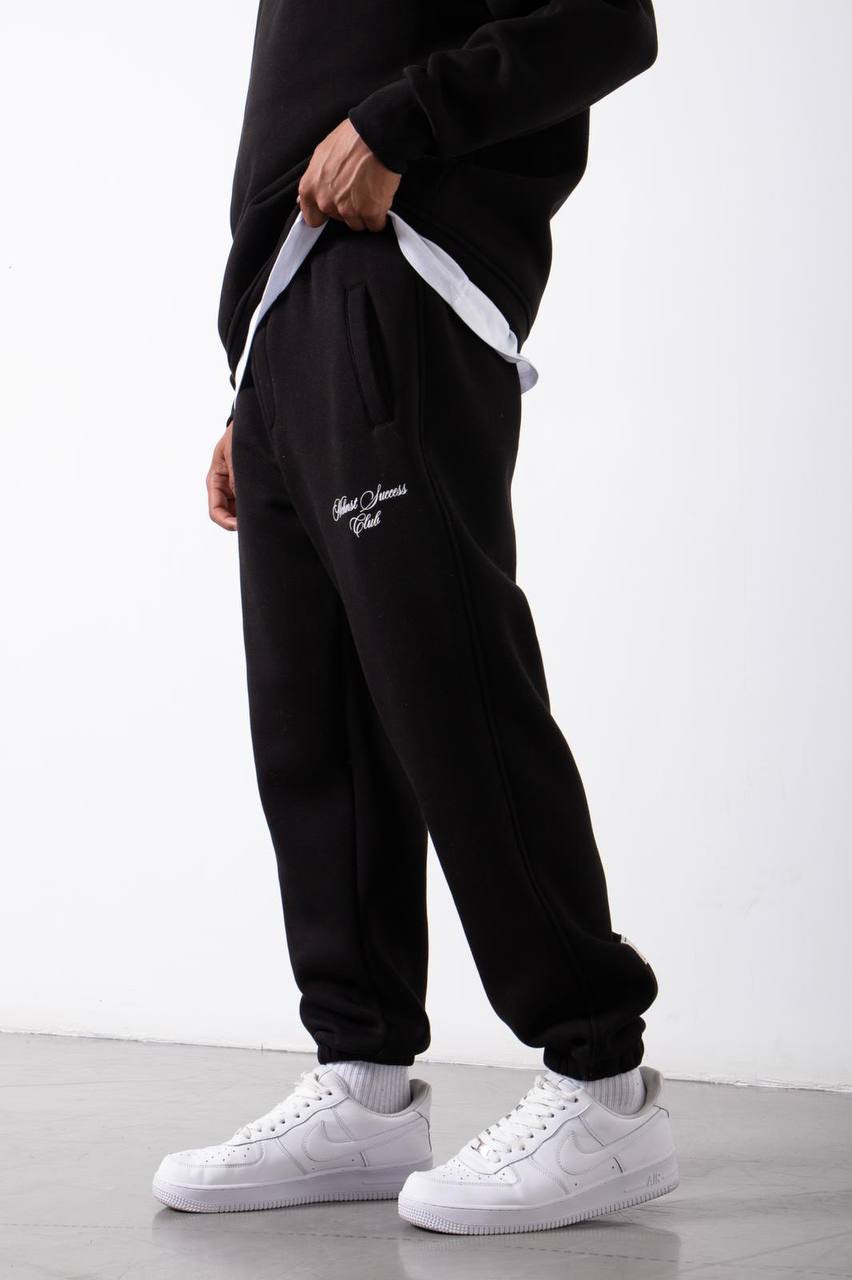 Μαύρο ανδρικό παντελόνι φόρμας-Success club-pnt4159