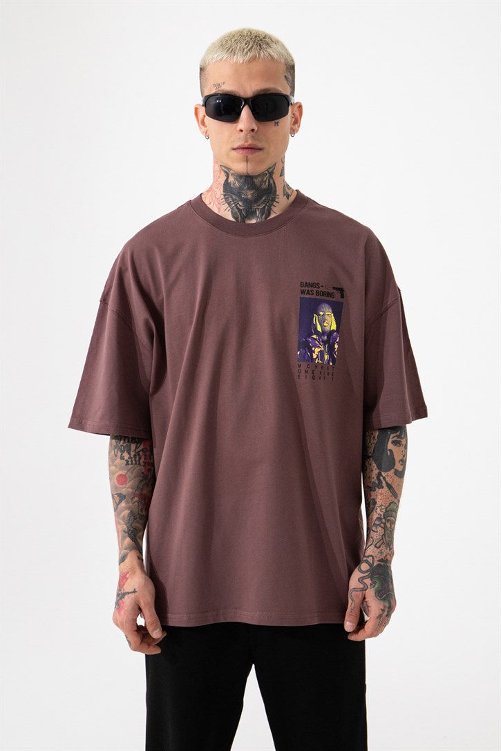 Μωβ κοντομάνικη μπλούζα με τύπωμα-Stray Youth (OVERSIZED)-m1638(2)