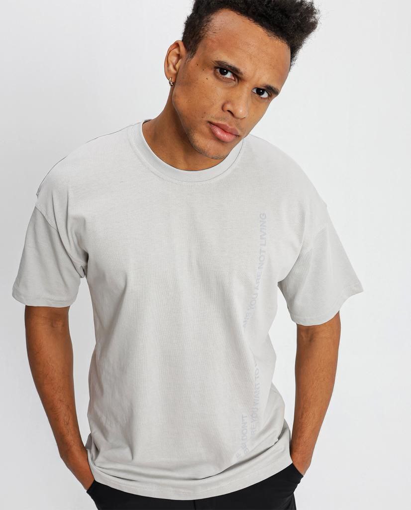 Γκρι κοντομάνικη μπλούζα με τύπωμα-Unlightening(OVERSIZED)-eksi-23-Y178 (2)