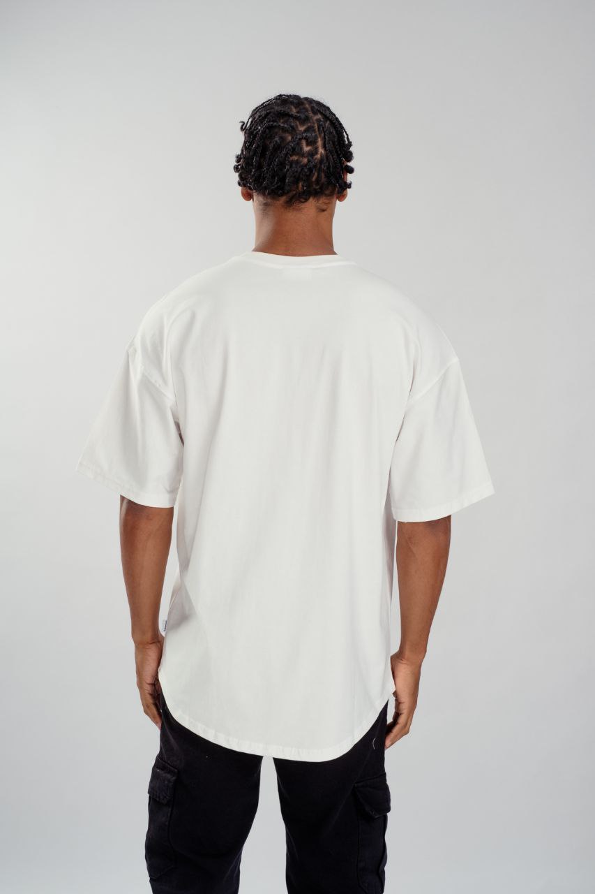 Λευκή κοντομάνικη μπλούζα(OVERSIZED)-Basic-respire-5623031