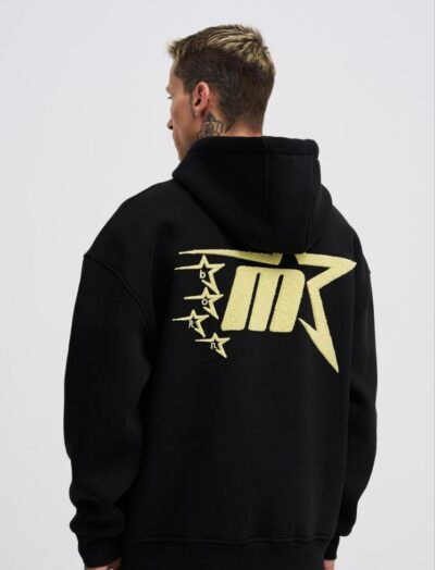 Ανδρικό φούτερ με κουκούλα μαύρο - Star