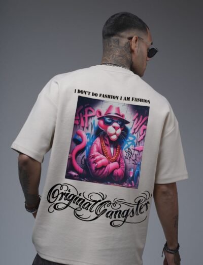 Ανδρικό Oversized T-shirt με Street Art Print “Original Gangster”