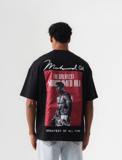 Ανδρικό Oversized T-Shirt Μαύρο με Back Print Muhammad Ali
