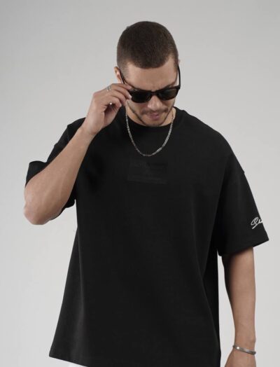 Ανδρικό Oversized T-shirt Μαύρο με Minimal Logo King is Back