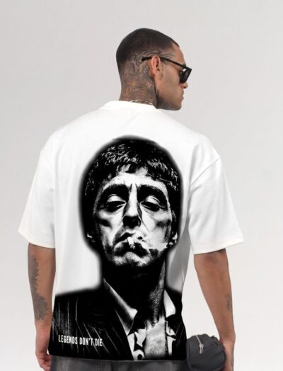 Ανδρικό Oversized T-Shirt Λευκό “Legends Don’t Die”