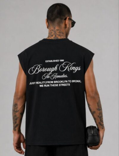 Ανδρική Αμάνικη Μπλούζα “Borough Kings” – Μαύρη