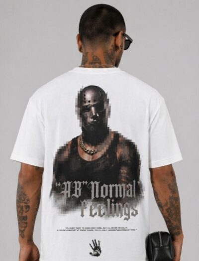 Ανδρική Oversized Μπλούζα “Abnormal Feelings” – Λευκή
