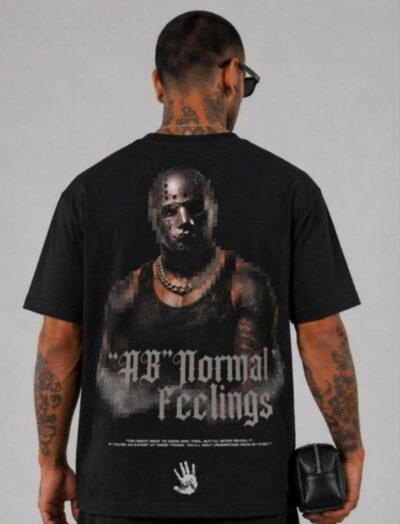 Ανδρική Oversized Μπλούζα “Abnormal Feelings” – Μαύρη