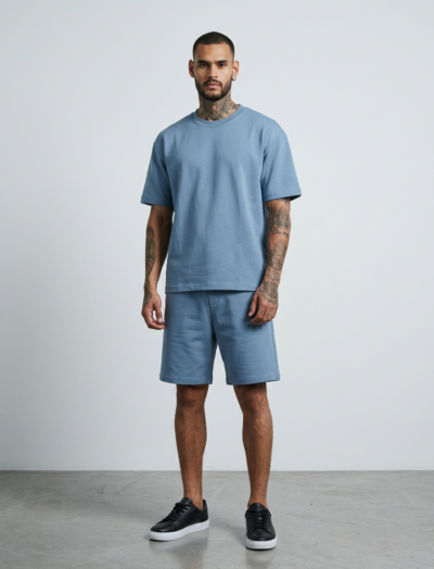 Ανδρικό Minimal Σετ T-Shirt & Βερμούδα Μπλε