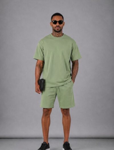 Ανδρικό Oversize Σετ σε Λαδί-Πράσινη Απόχρωση