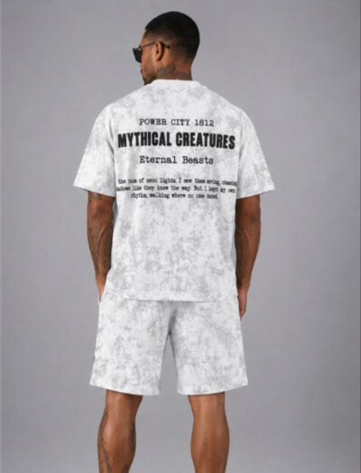 Ανδρικό Σετ Mythical Creatures Tie-Dye σε Λευκό-Γκρι