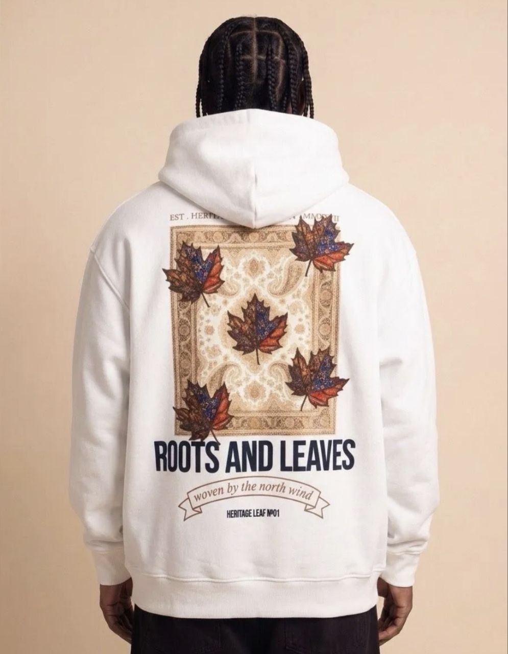 Ανδρική Ζακέτα Roots & Leaves με Κουκούλα & Print Πλάτης